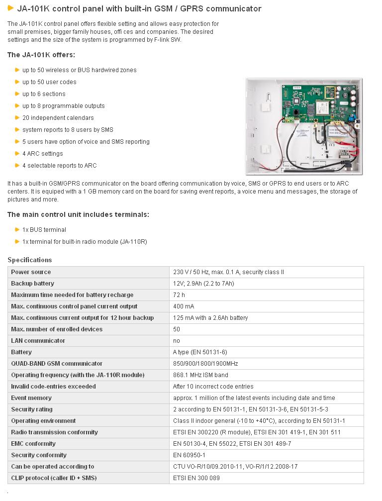 Beveiliging met een JA-100
