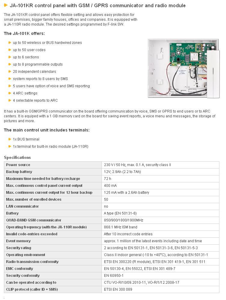 Beveiliging met een JA-100